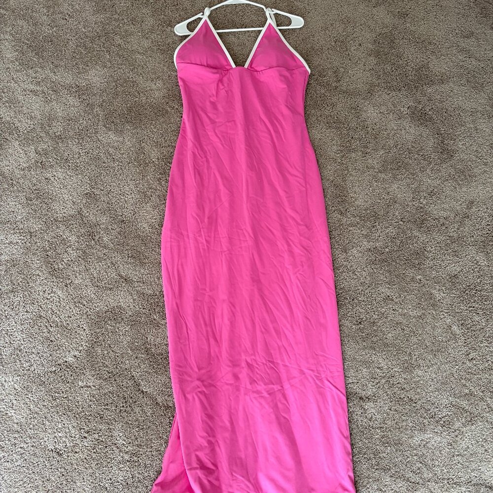 LILY-MAXI Poppy Pink Triangle Maxi Dress XL